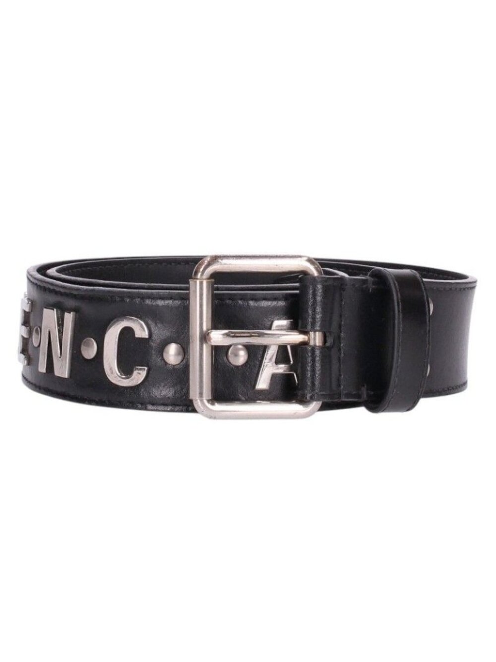 Balenciaga Metallic Logo Leather Belt 85